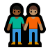 🧑🏾‍🤝‍🧑🏽 people holding hands: medium-dark skin tone, medium skin tone display on Windows